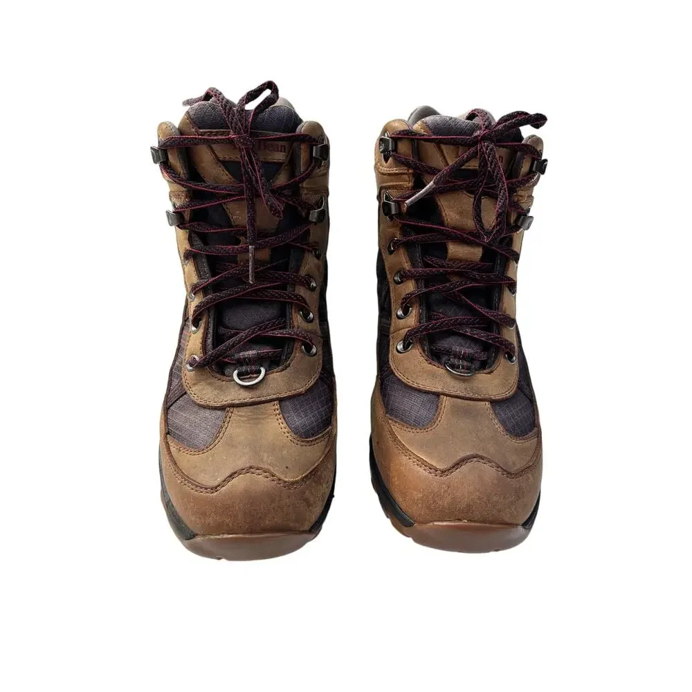 LL Bean Mens Tek 2.5 Waterproof Lace Up Mid Hiking Boots Brown Leather 9